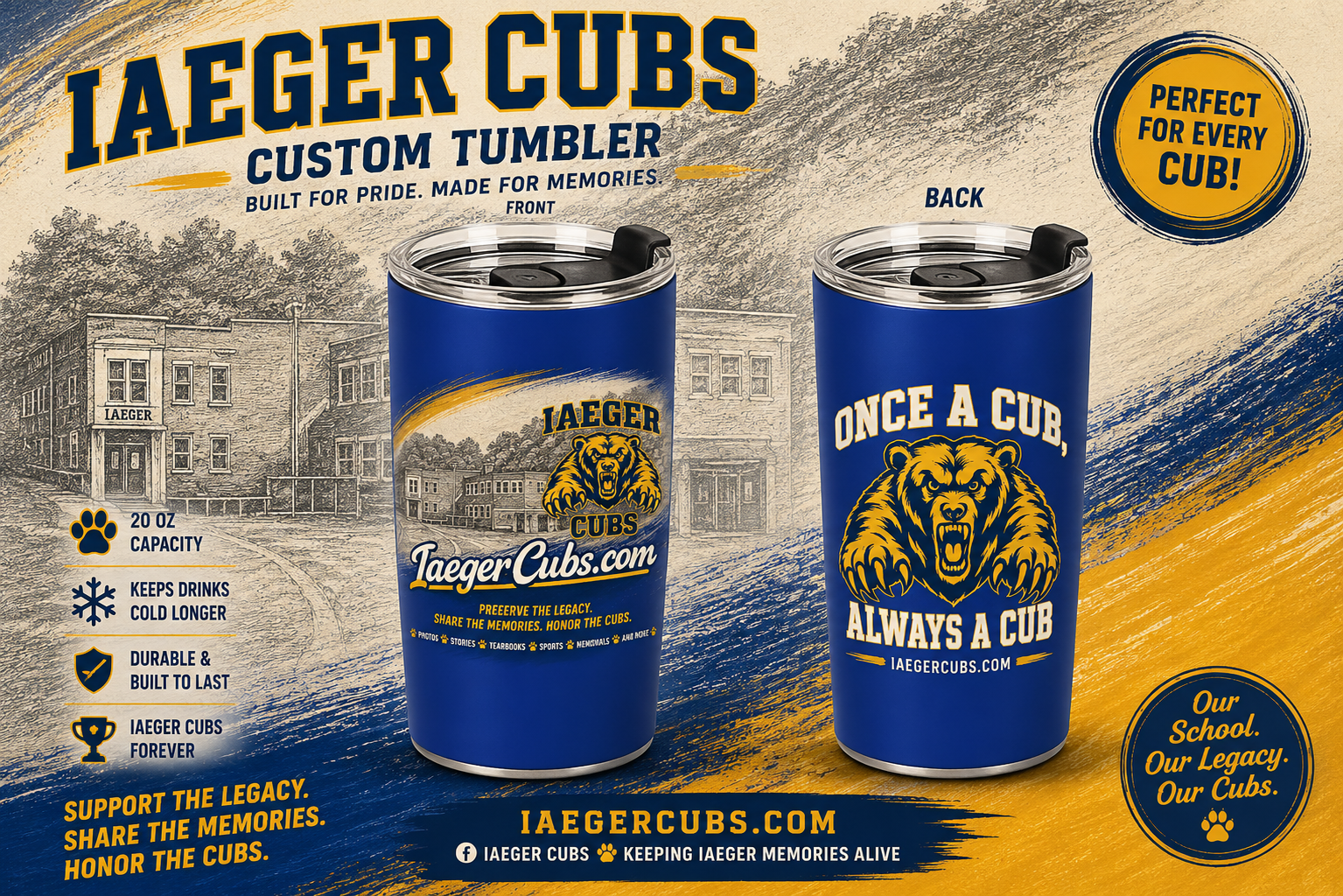 August 2026 Iaeger Cubs Tumbler Giveaway